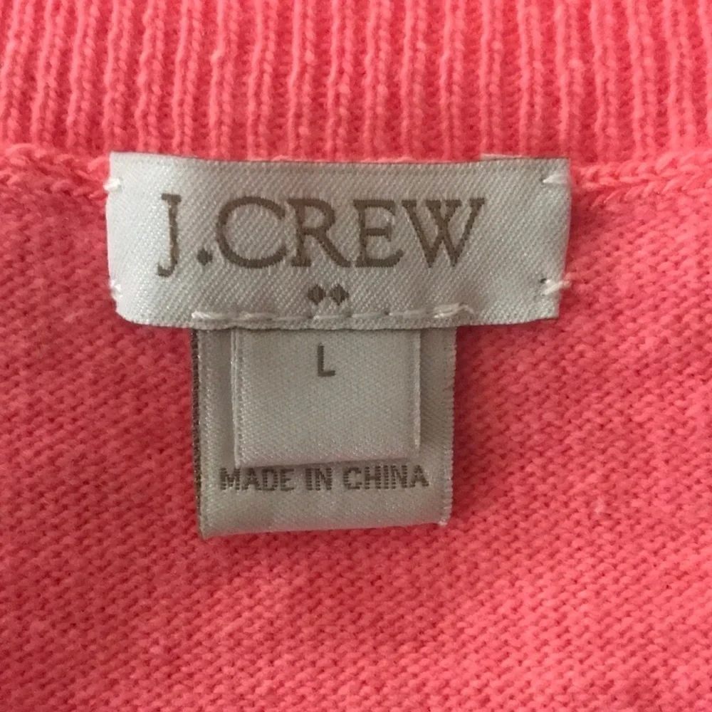 J. Crew fluorescent Coral sweater EUC size L
